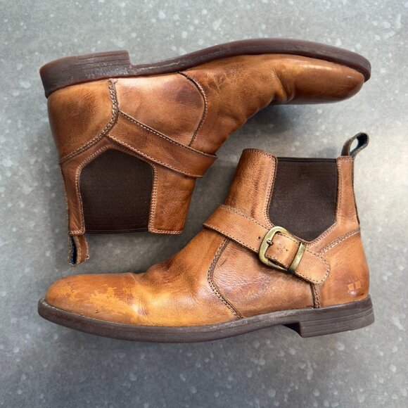 BED|STÜ Brown Leather Buckle Ankle Men's Boots – Size 8 - Picture 4 of 15